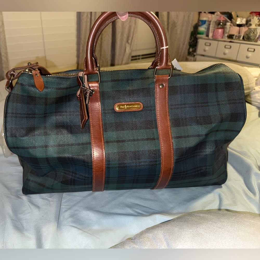 Vintage Polo by Ralph Lauren 90's Ralph Lauren Tartan Plaid Duffle Weekender Bag